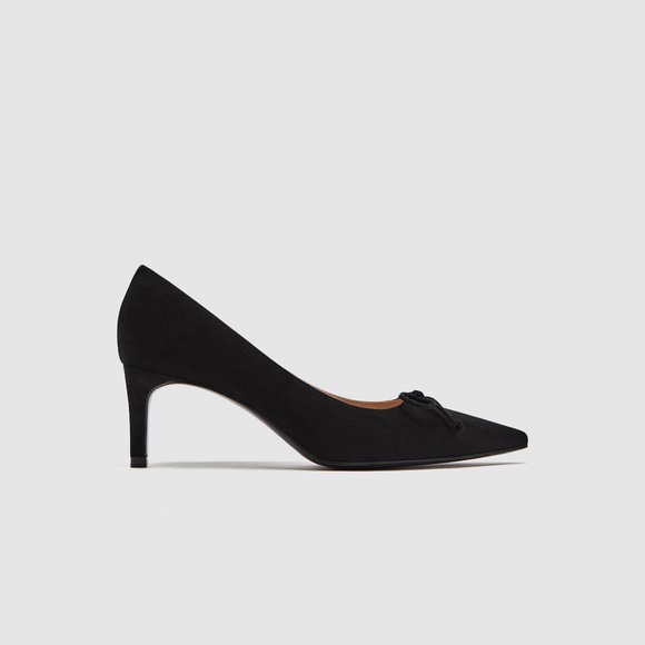 Zara black pump with bow NWT - Picture 3 of 5